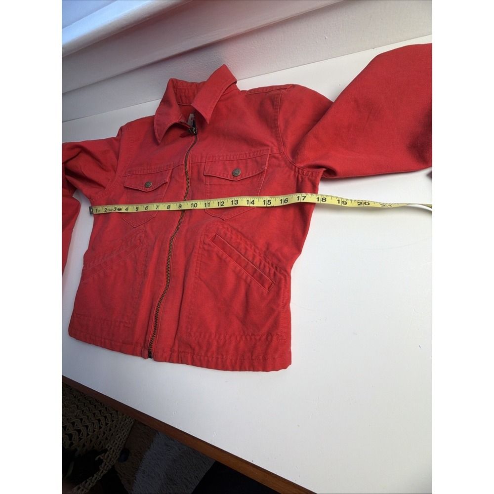VTG Rare Sz S R L Ralph Genuine Raw Goods Supply Company Red Denim Zip Jacket - Picture 5 of 6